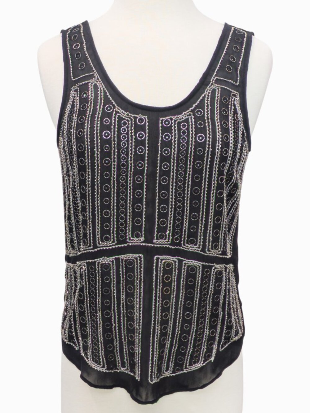 Parker “Blair” Eyelet-Bead Tank — Black, NWT, MSRP $374 | Women’s XS